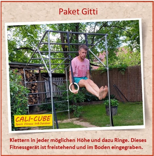CALI-CUBE Sportgerät / Klettergerüst / Fitnessgerät / Kletterwürfel Paket "Gitti"