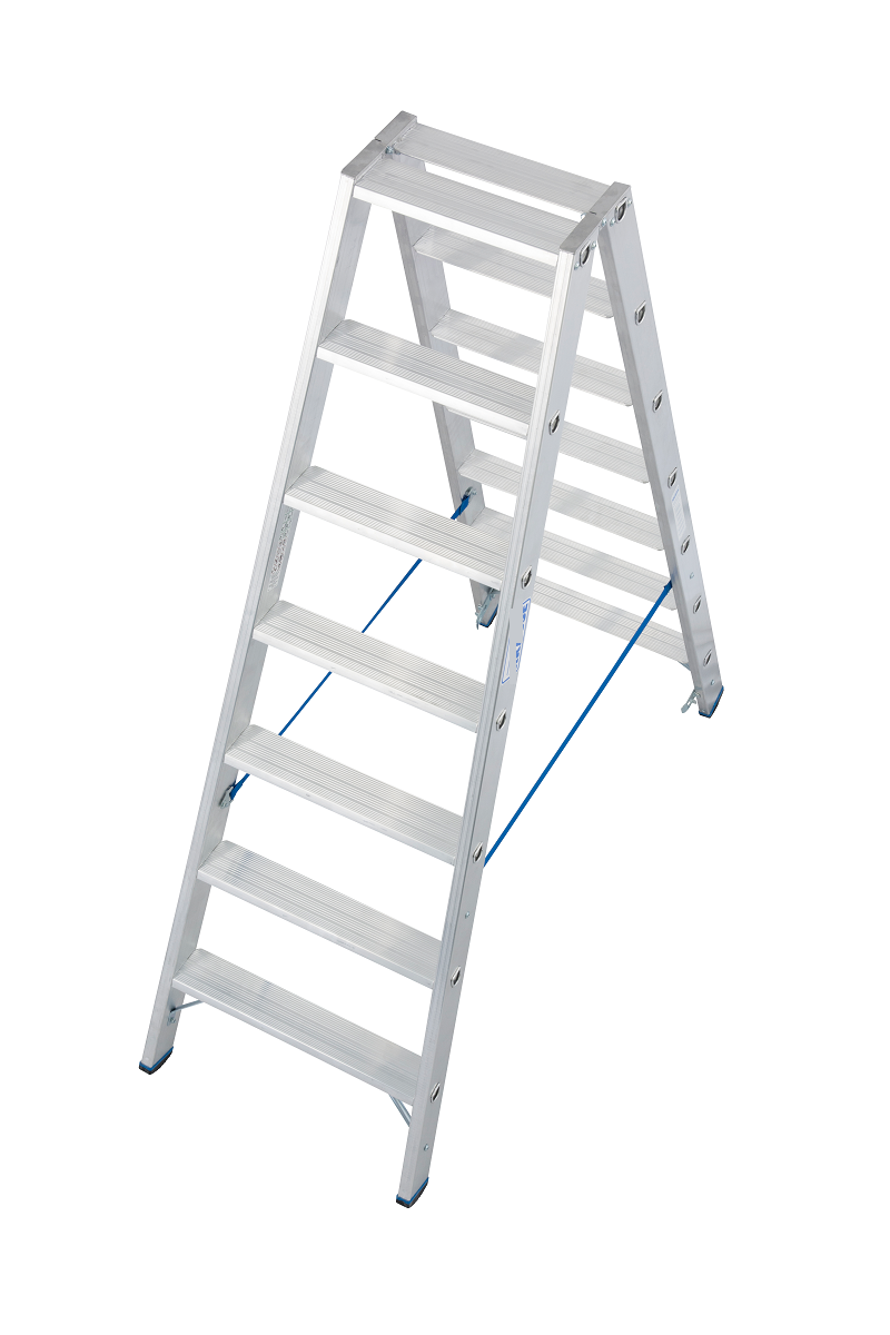 Leiter ZK-K012 Stufen-Doppel-Leiter 2x3-2x12 Sprossen/Arbeitshöhe 2,25-4,35m