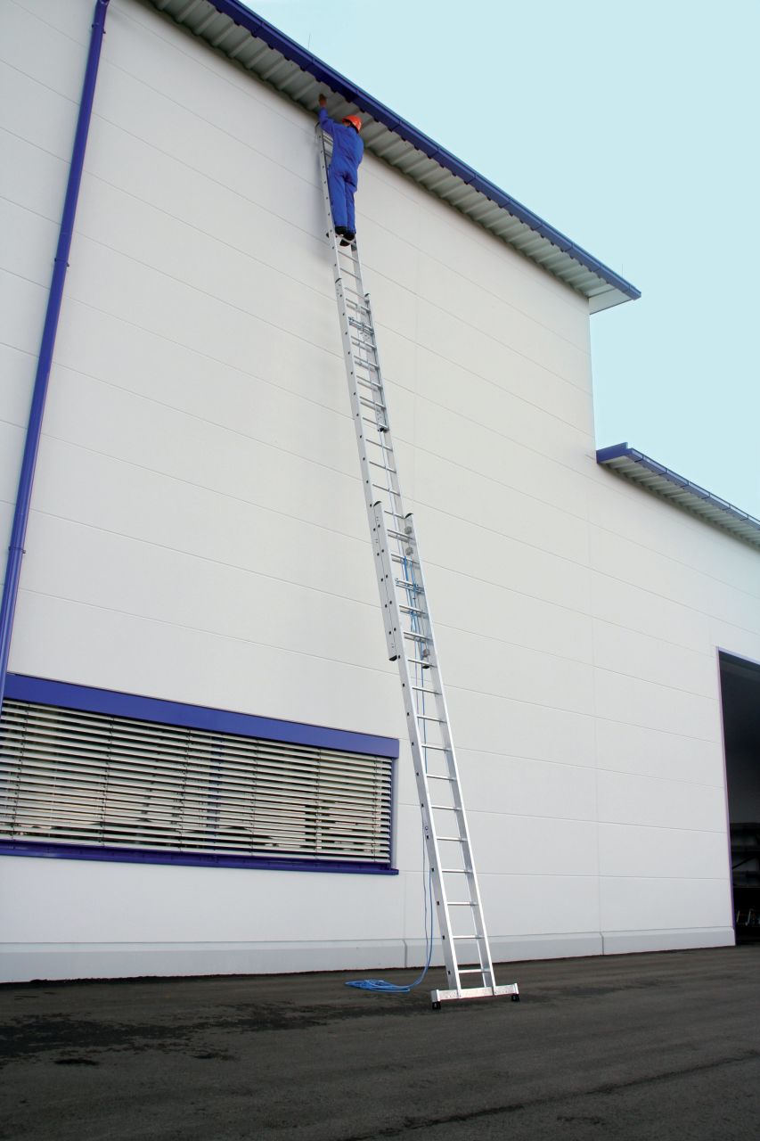 Leiter ZK-K004 Sprossen-Seilzug-Leiter dreiteilig 3x14 - 3x18 Sprossen/Arbeitshöhe bis 12,95m
