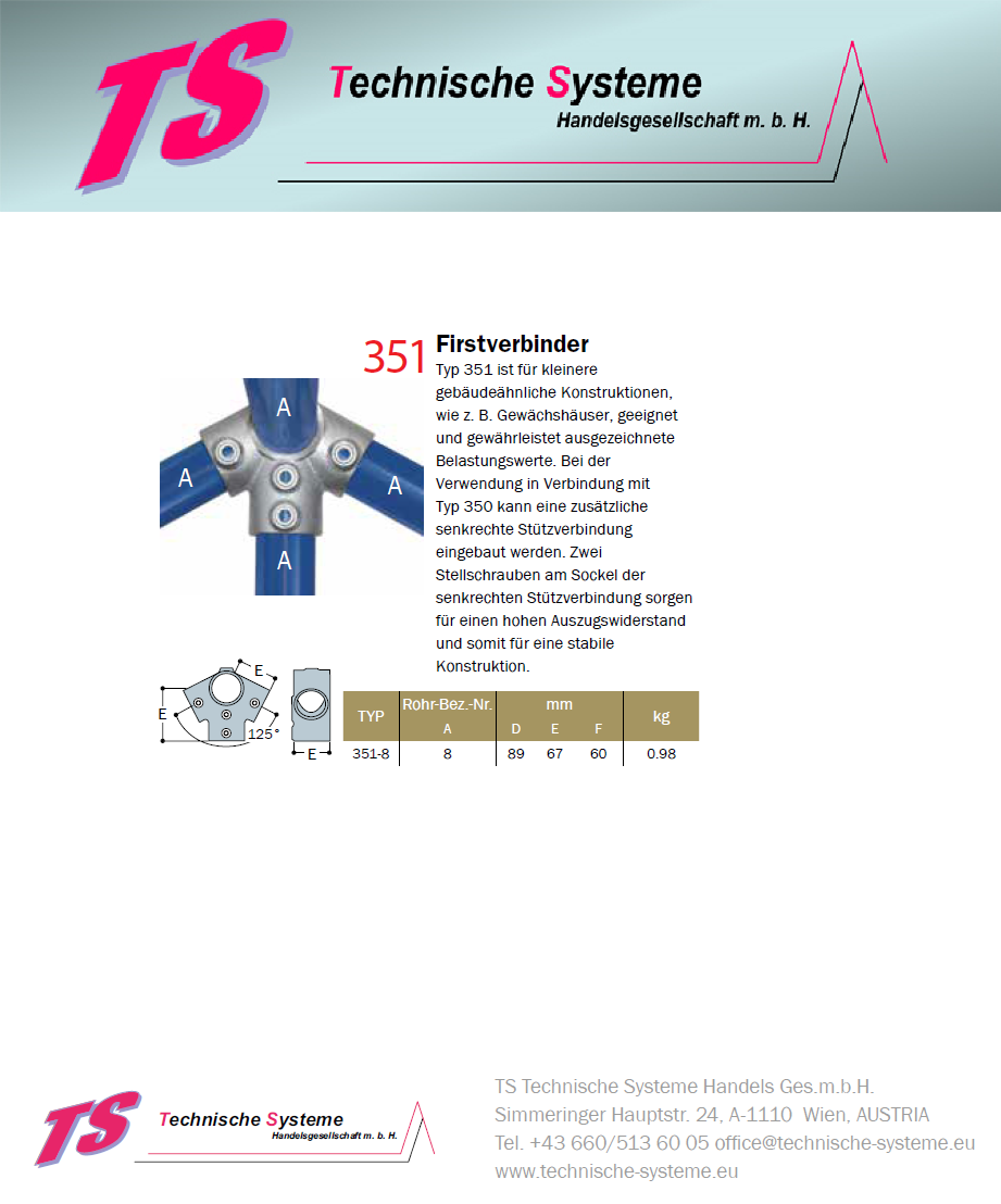 KK351-8 Kee Klamp Rohrverbinder Typ 351 Größe 8        Firstverbinder verz. ID 48.3 mm