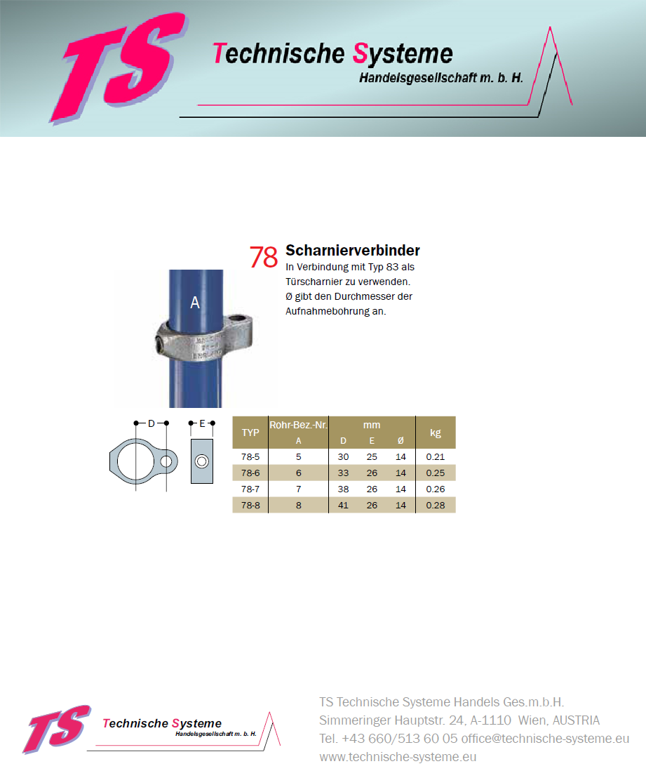 KK78-8 Kee Klamp Rohrverbinder Typ 78 Größe 8        TorVerbinder  Female. verz. ID 48.3 mm