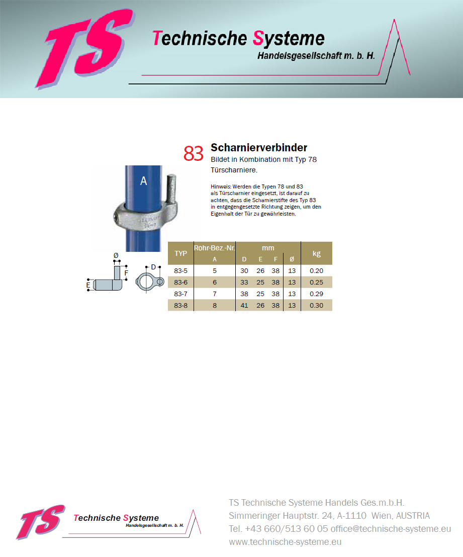 KK83-7 Kee Klamp Rohrverbinder Typ 83 Größe 7        TorVerbinder  Male. verzinkt ID 42.4 mm