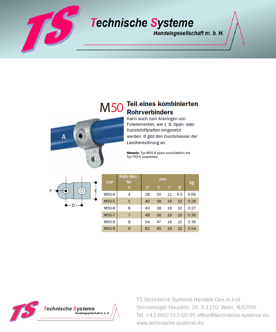 KKM50-8 Kee Klamp Rohrverbinder Typ M50 Größe 8        Verbinder  Male verzinkt ID 48.3 mm