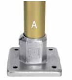 KL150-8  Kee Lite Rohrverbinder Typ 150 Größe 8      schwerer Bodenflansch mit quadratischer Grundfläche aus Aluminium ID 48,3 mm