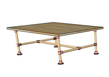 M-CT100060oRmF Möbelbausatz für Beistell-Tisch/Präsentations-Tisch/Couch-Tisch L100 B60 H45
